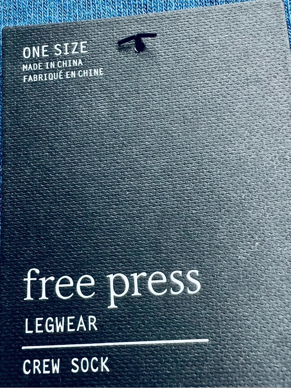 FREE PRESS LEGWEAR BLUE CREW SOCKS with CORGI DOGS